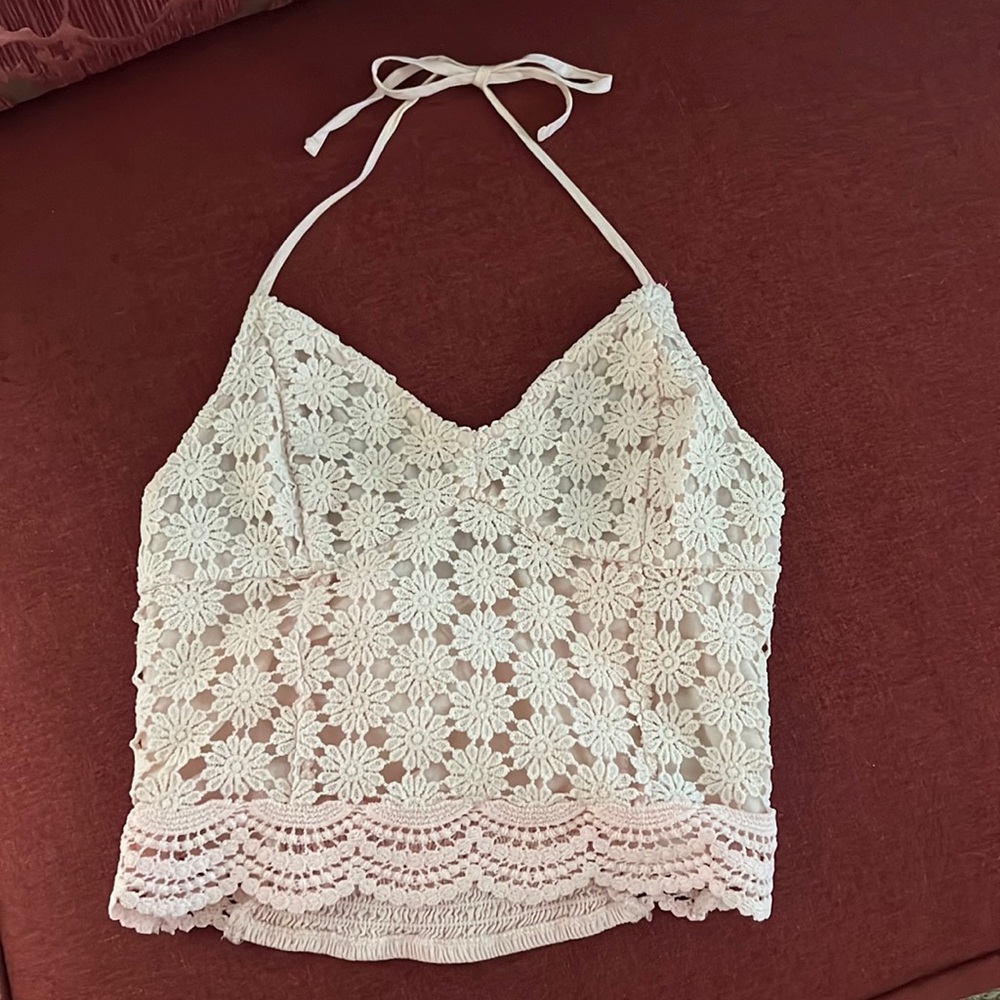 Crochet light pink top